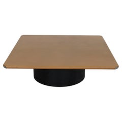 Tobia & Afra Scarpa Tobio Low Square Table in Leather by B&B Italia 1970s