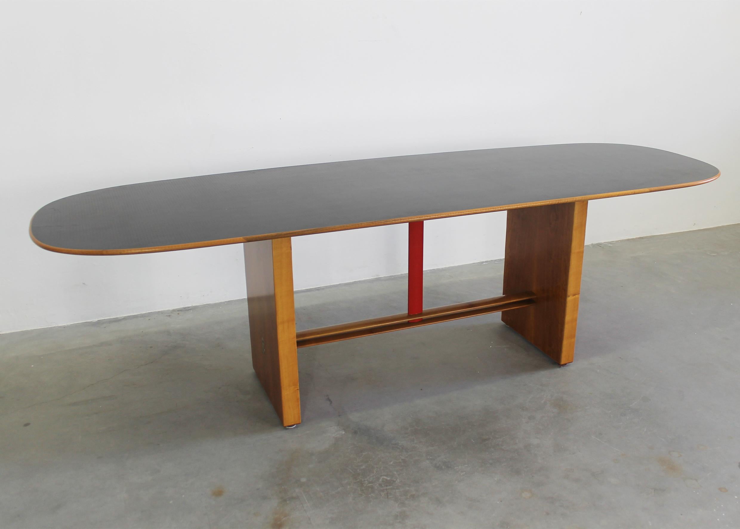 Lacquered Tobia & Afra Scarpa Torcello Table in Walnut Wood by Stildomus 1970s For Sale
