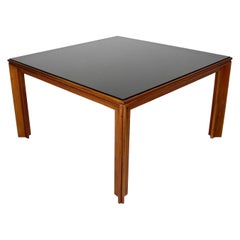 Table de salle à manger vintage moderniste en noyer de Tobia & Scarpa 1970 Italie