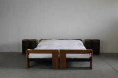 Tobia and Afra Scarpa Artona Bed with Nightstands by Maxalto 1975