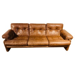 Tobia & Scarpa C et B Itália Coronado Vintage Leather Three Seat Sofa (Canapé trois places en cuir vintage)