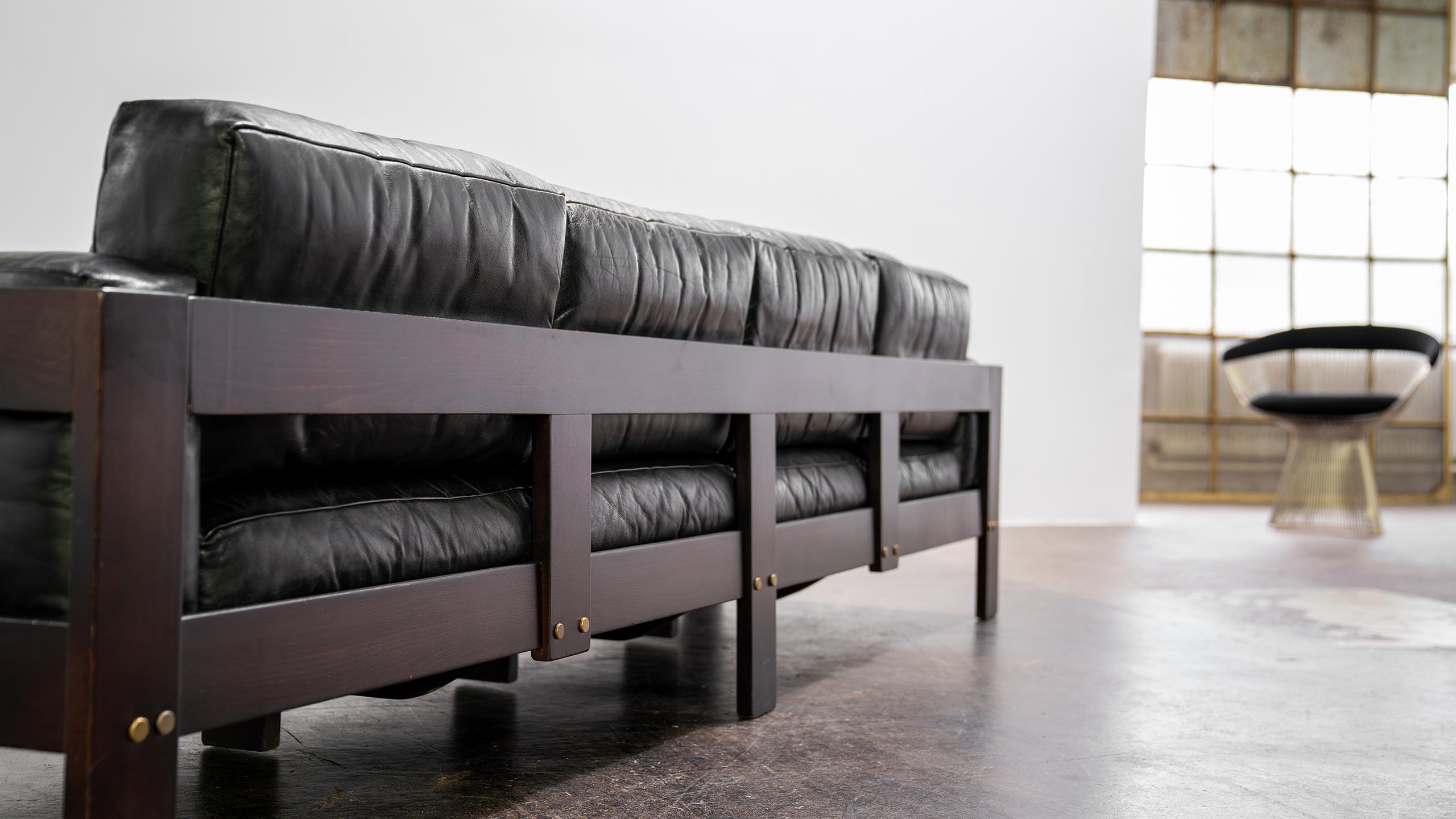 Tobia Scarpa - 4 seater Bastiano Sofa, 1969 for Knoll International in Leather  6