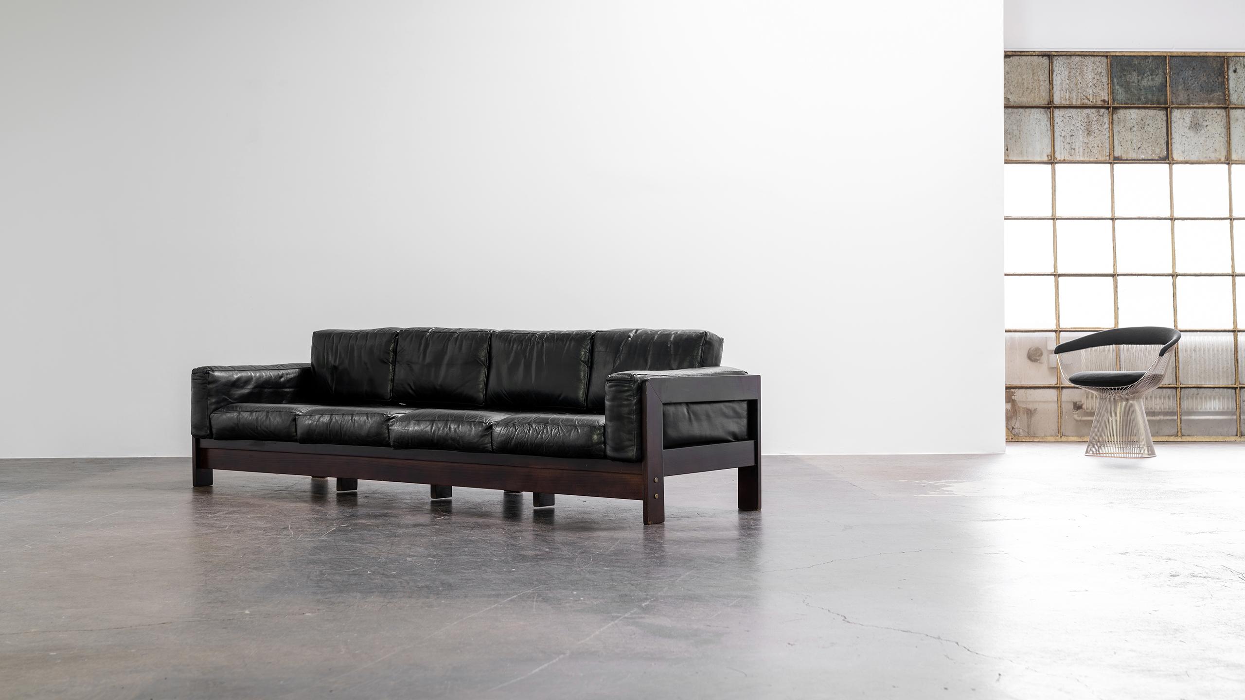 Tobia Scarpa - 4 seater Bastiano Sofa, 1969 for Knoll International in Leather In Good Condition In Munster, NRW