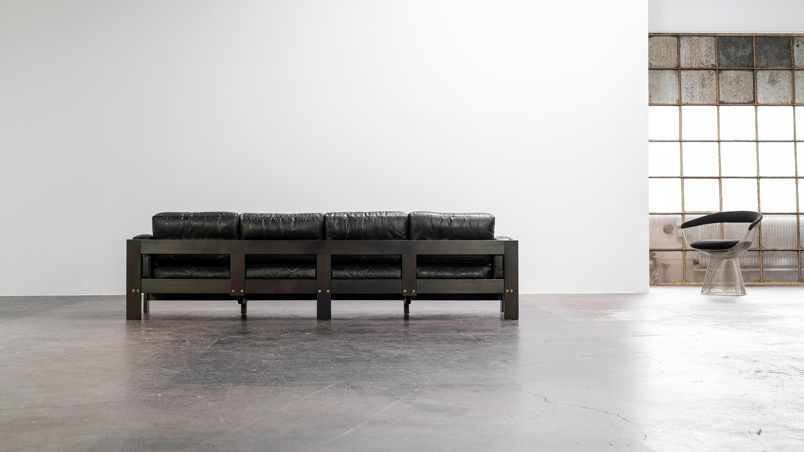 Tobia Scarpa - 4 seater Bastiano Sofa, 1969 for Knoll International in Leather  2
