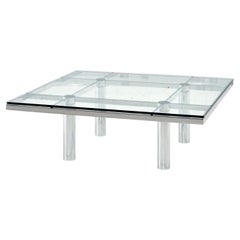 Tobia Scarpa "Andre" Chrome and Glass Coffee Table for Gavina, 1968