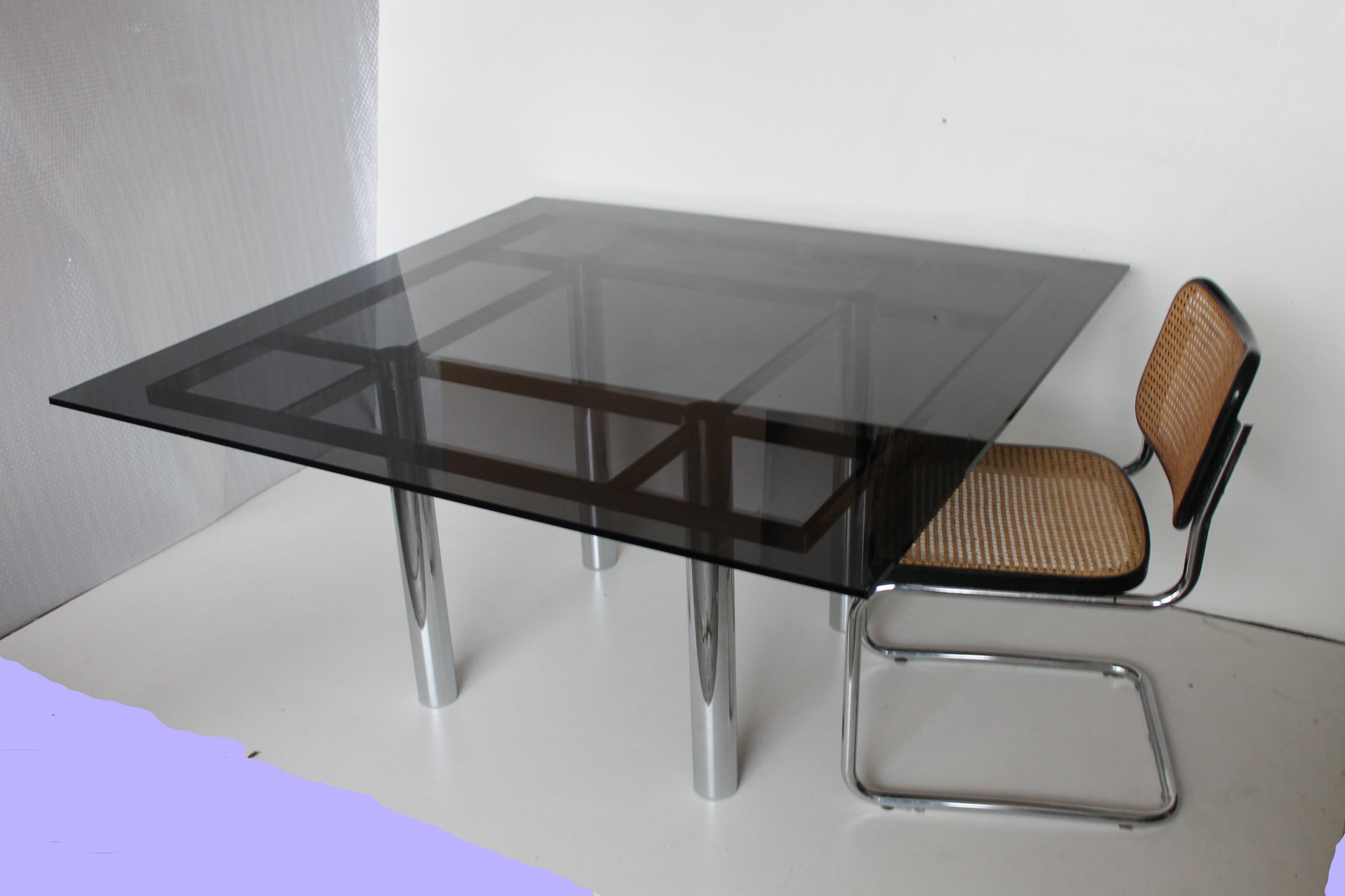 Mid-Century Modern Table de salle à manger carrée « Andrea » de Tobia Scarpa pour Gavina, 1968 en vente