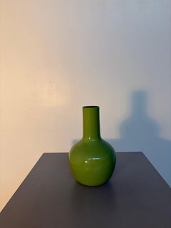 Tobia Scarpa, zugeschrieben: Chinesische Venini-Vase aus grünem Murano-Glas