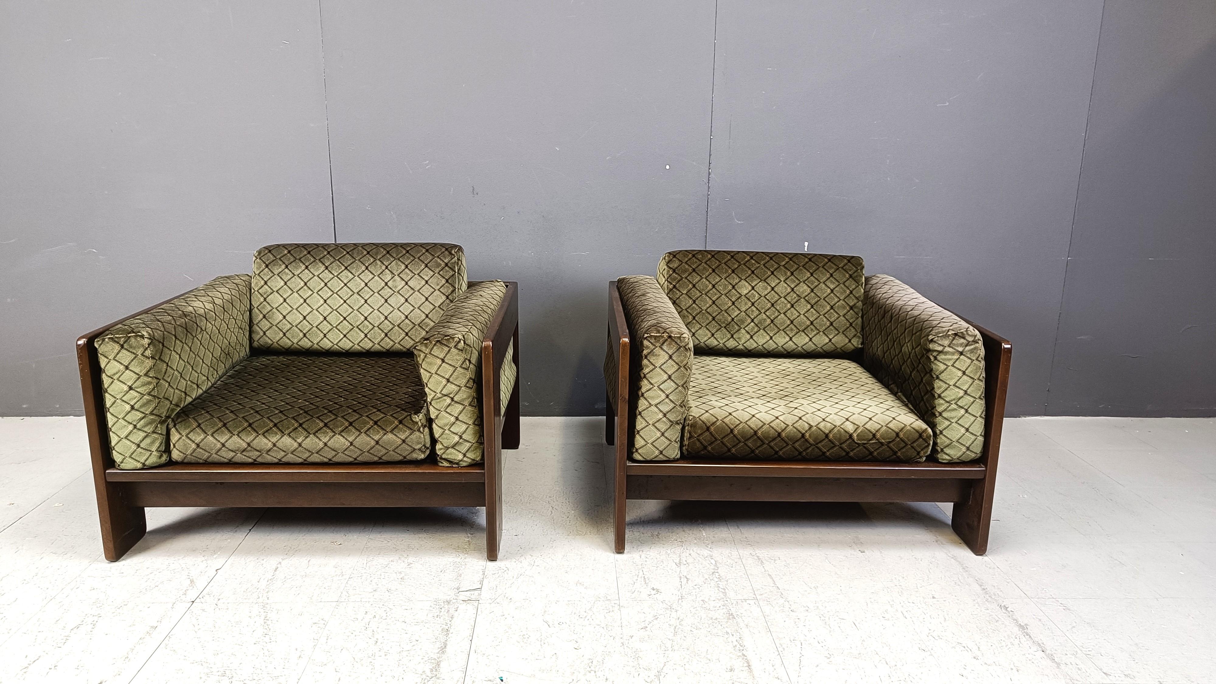 Italian Tobia Scarpa  'Bastiano' armchairs by Gavina, 1970s - set of 2