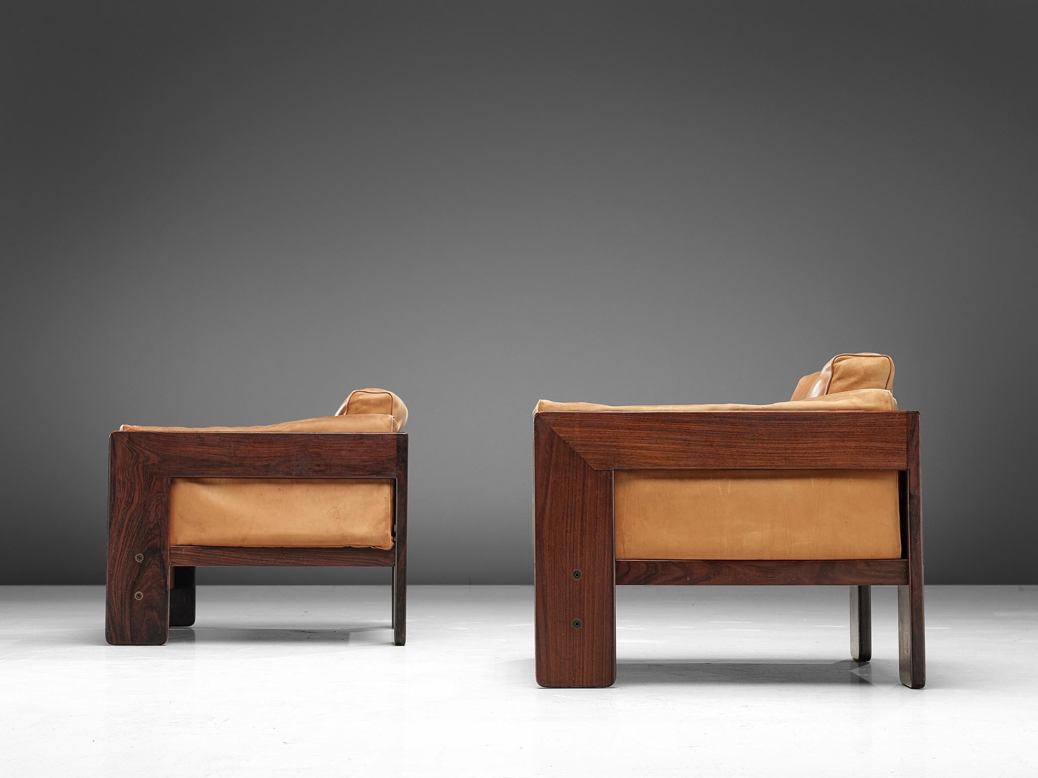 Leather Tobia Scarpa 'Bastiano' Club Chairs