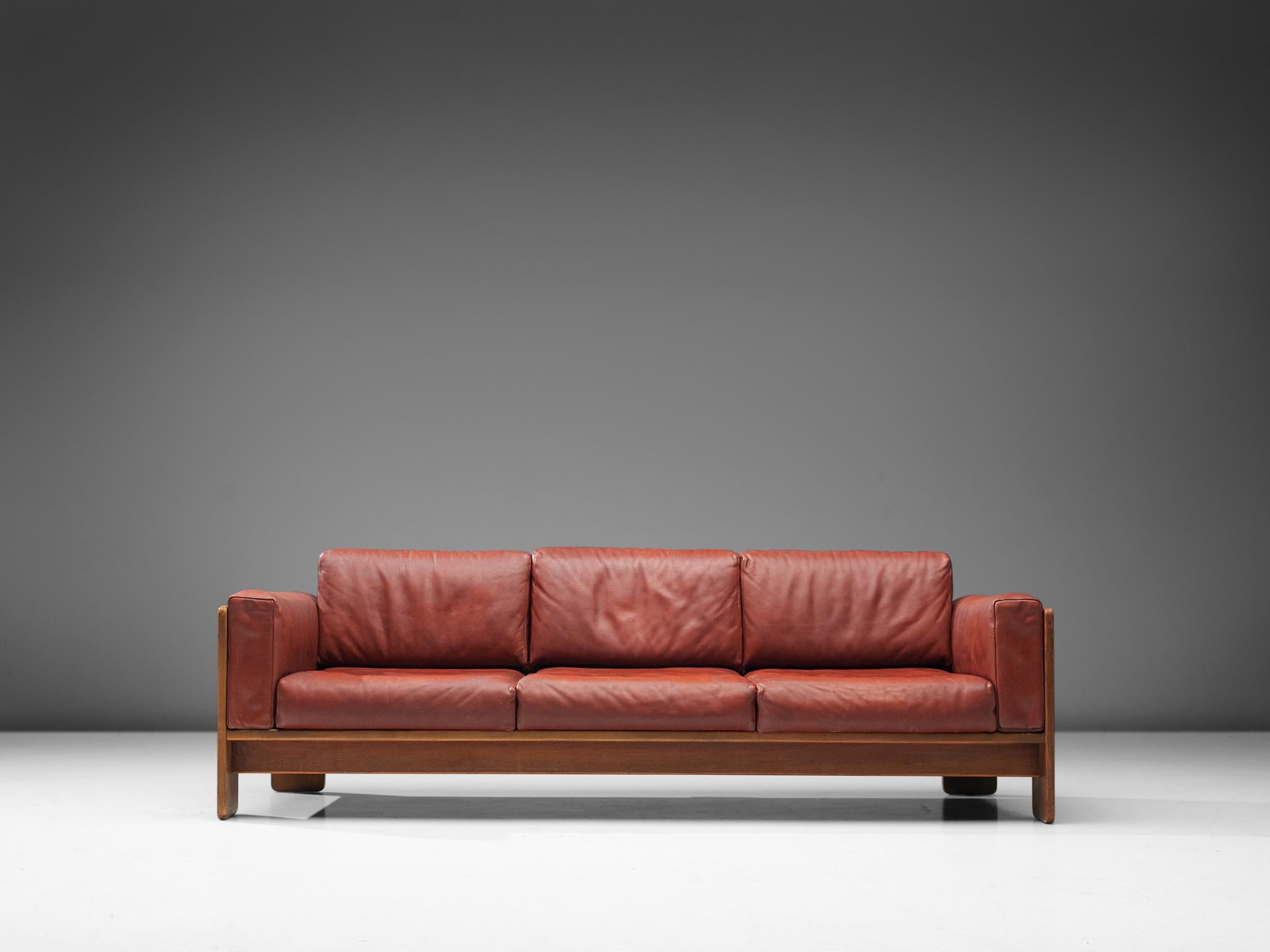 Mid-Century Modern Tobia Scarpa Bastiano Sofa in Leather