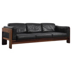 Tobia Scarpa “Bastiano” Three-Seater Sofa in Black Leather – Iconic Design