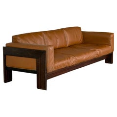Tobia Scarpa "Bastiano" Dreisitzer-Sofa in Cognac Leder - vollständig restauriert