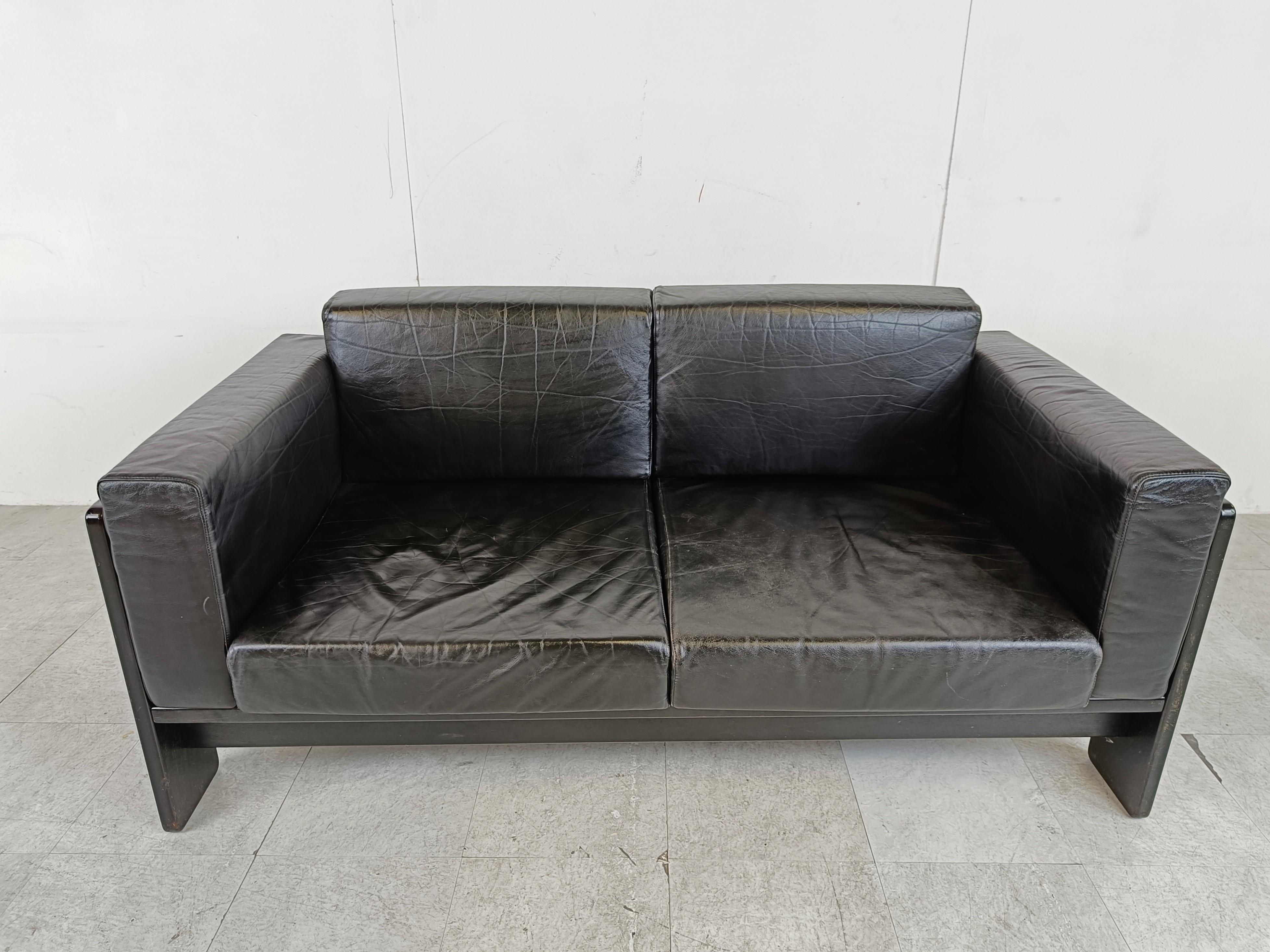 Italian Tobia Scarpa 'Bastiano' two seater sofa by Knoll, 1970s For Sale