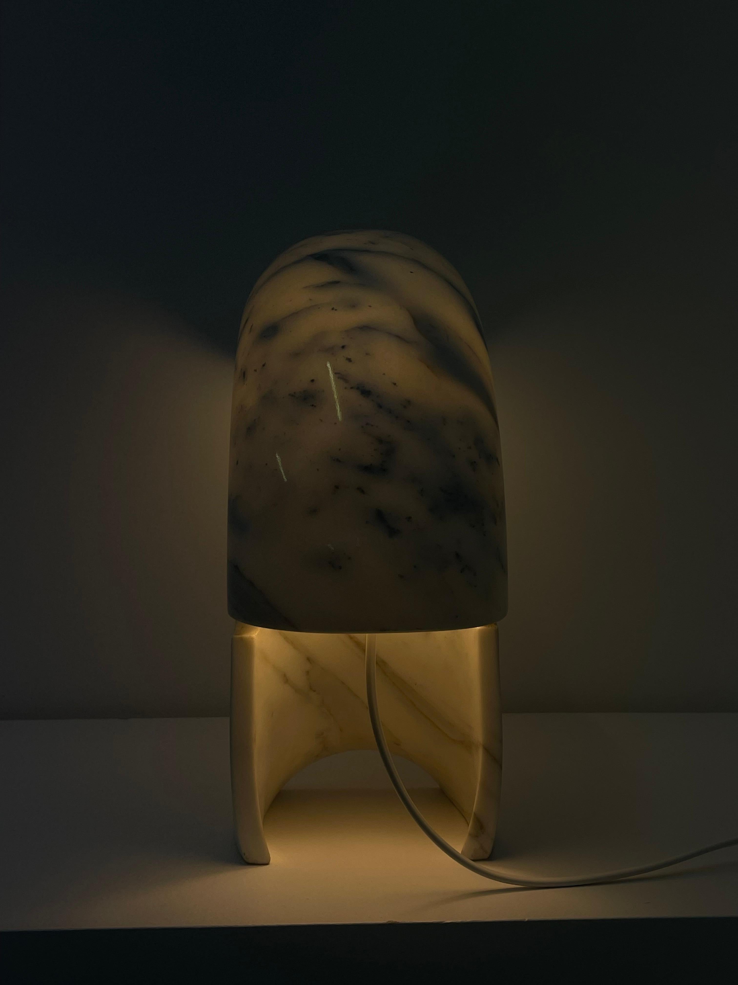 Tobia Scarpa Biagio - Carrara marble Table Lamp For Sale 1