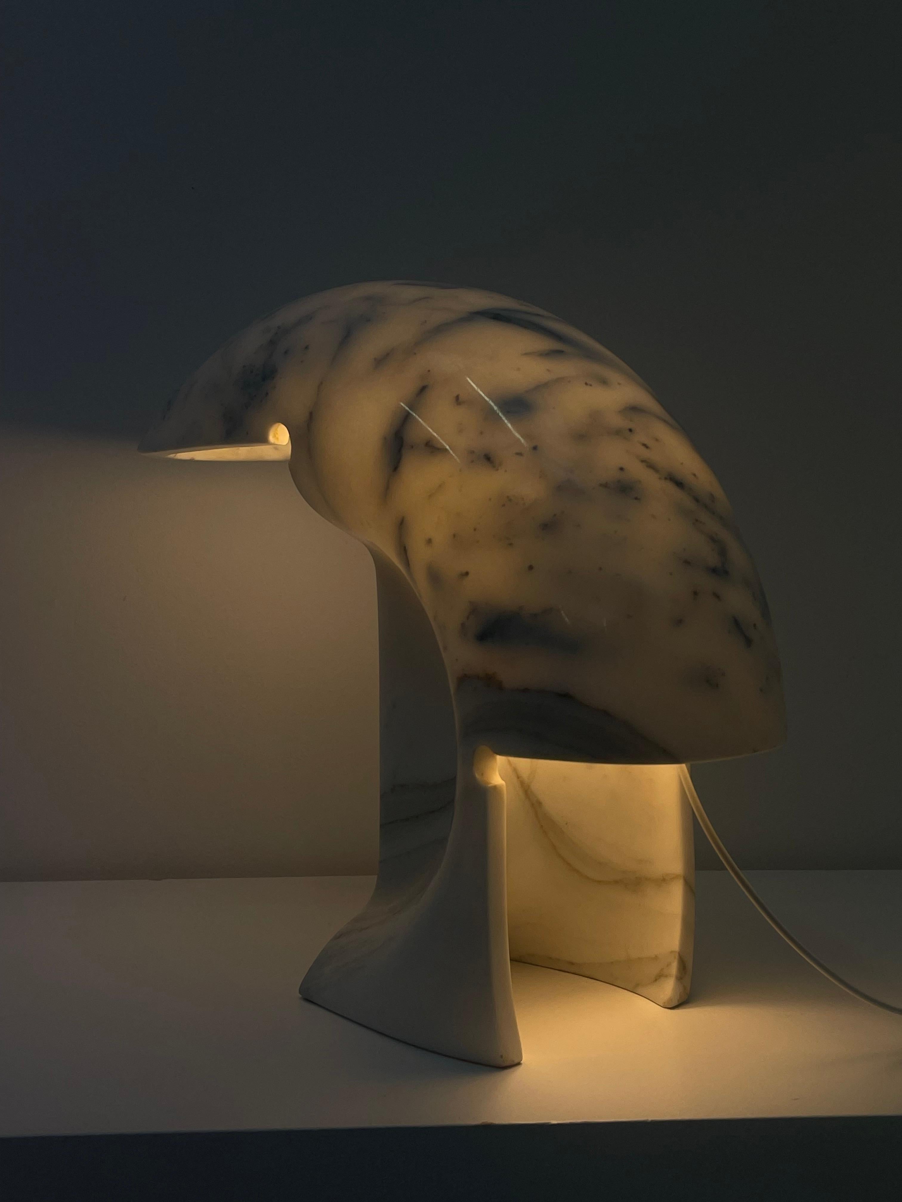 Tobia Scarpa Biagio - Carrara marble Table Lamp For Sale 2