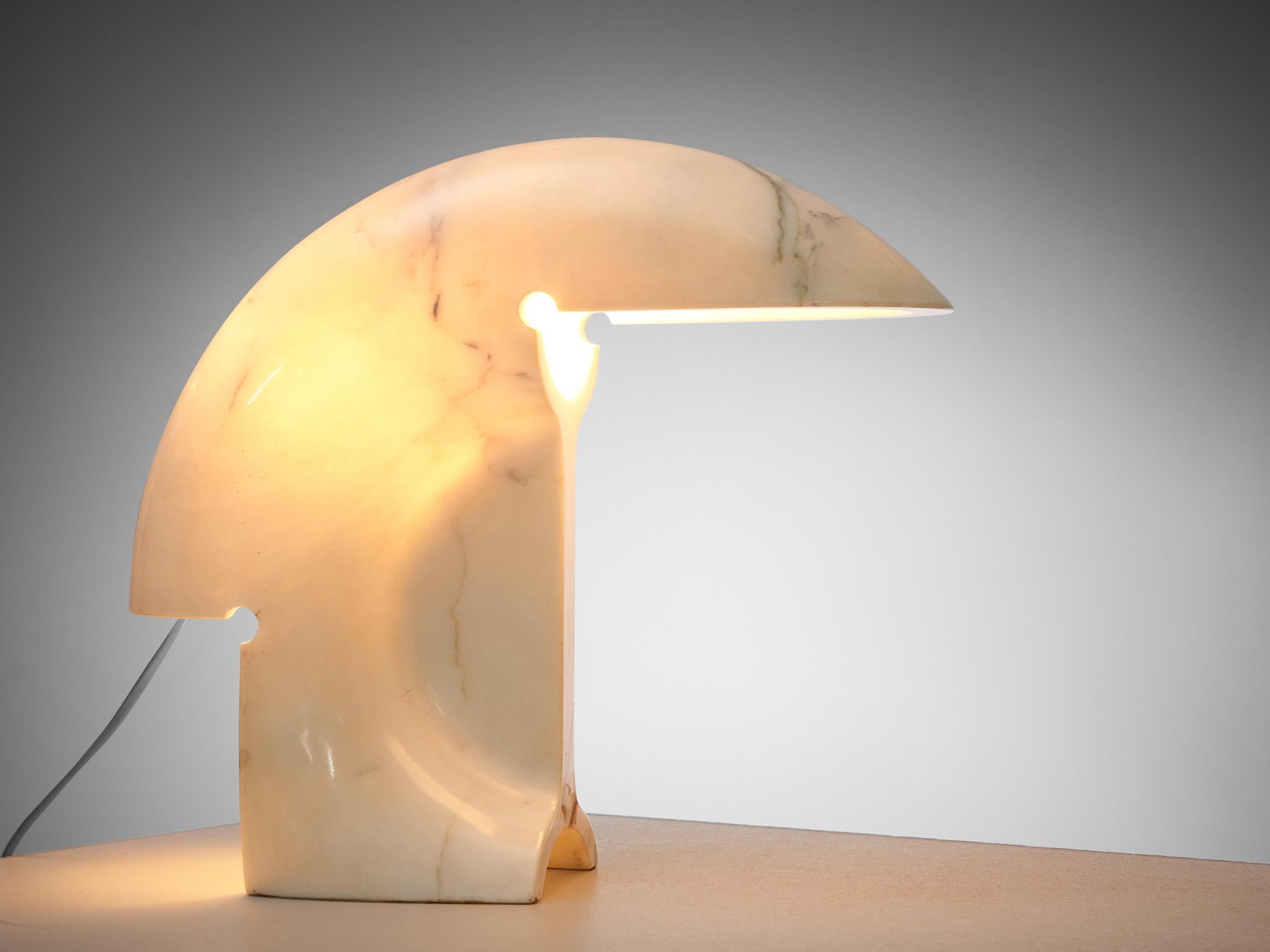 Tobia Scarpa for Flos, 'Biagio' table lamp, marble, Italy.

Exquisite table lamp designed by Tobia Scarpa for Flos in circa 1968. This model table lamp is especially notable since it is made out of one piece Carrara marble. A sculptural piece that