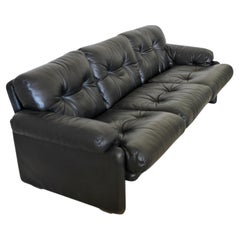 Used Tobia Scarpa "Coronado" Black Leather Sofa  for B&B, Italy 1970 ca.