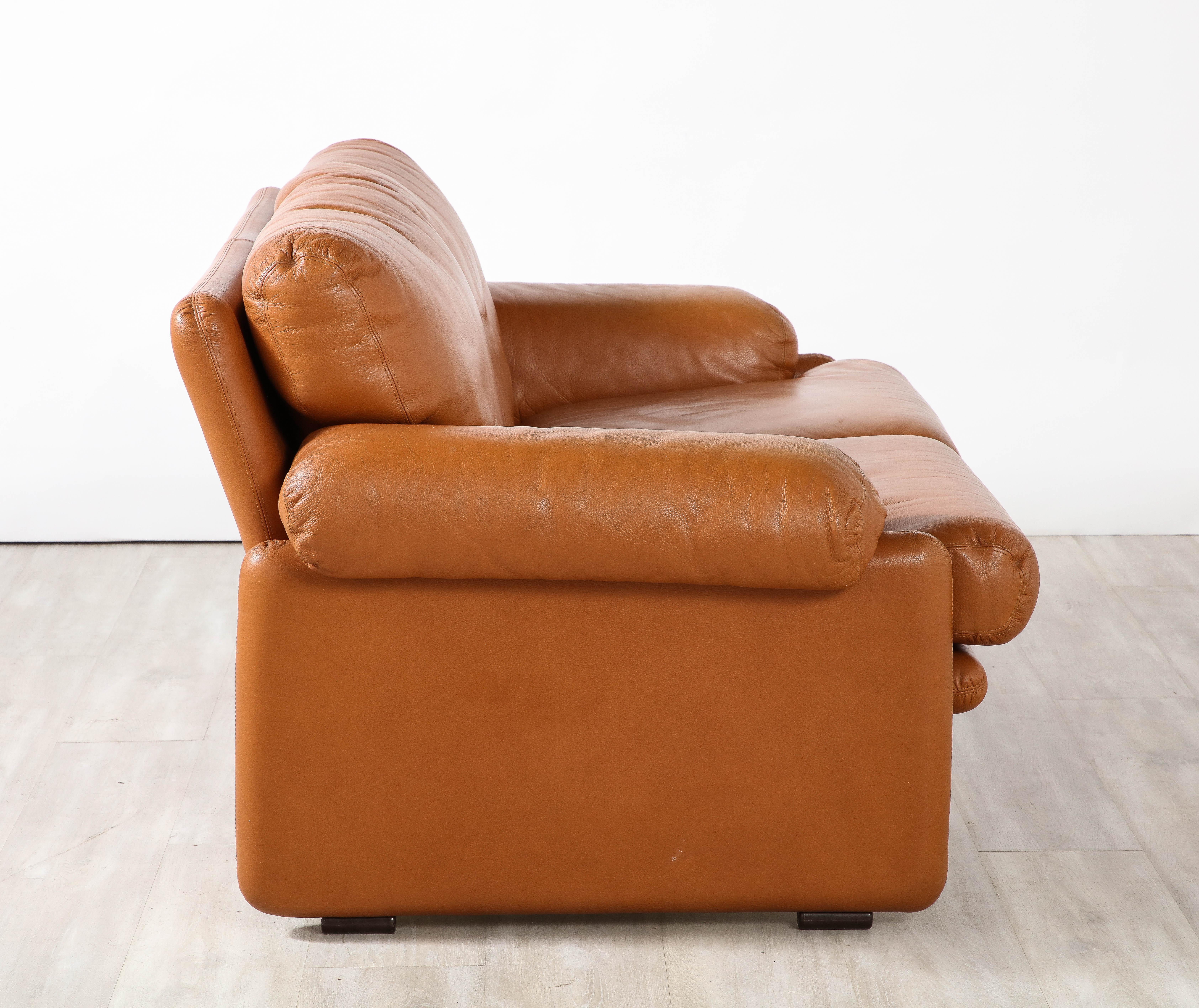Mid-Century Modern Tobia Scarpa Coronado Leather Sofa for B&B Italia, 1975 For Sale