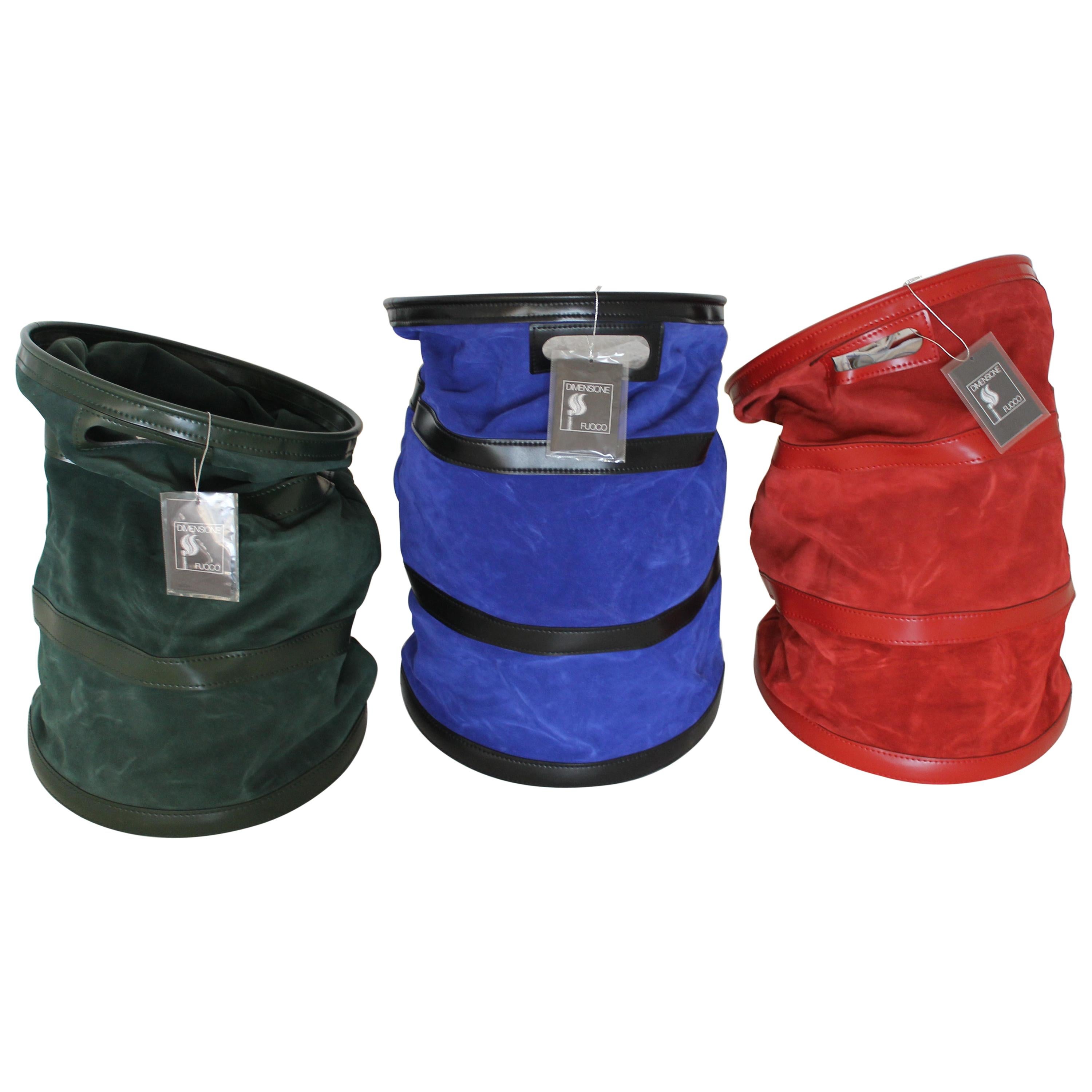 Tobia Scarpa:: Dimensione Fuoco Porte-bagages en cuir vert:: rouge et bleu:: Italie en vente