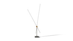 Tobia Scarpa Eitie Floor Lamp, Silver & Black Metal, Mid-Century