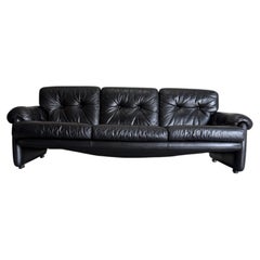 Tobia Scarpa for B&B Italia Black Leather Coronado Sofa c.1970's