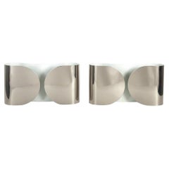 Tobia Scarpa for Flos Pair of "Foglio" Wall Lamps, Italy 1960s