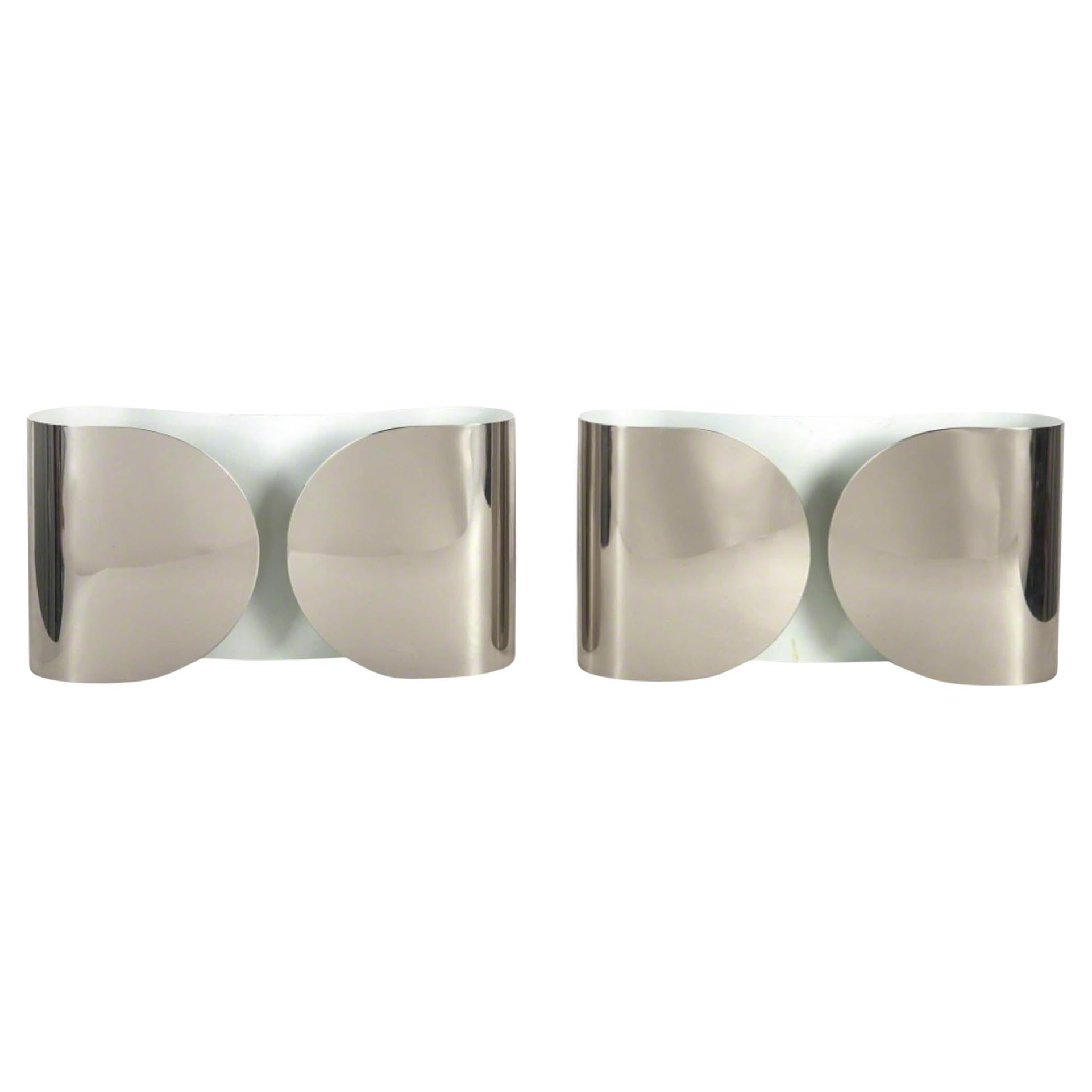 Tobia Scarpa for Flos Pair of "Foglio" Wall Lamps, Italy 1960s