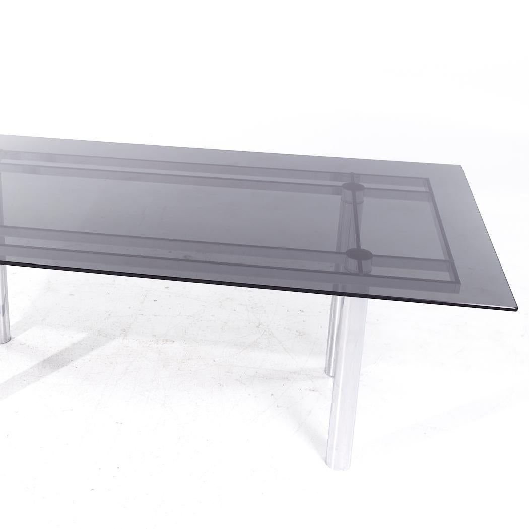Tobia Scarpa for Gavina Andre Mid Century Glass and Chrome Dining Table For Sale 4
