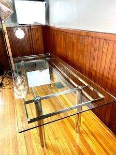 Tobia Scarpa for Gavina "Andre" Mid Century Glass and Chrome Dining Table
