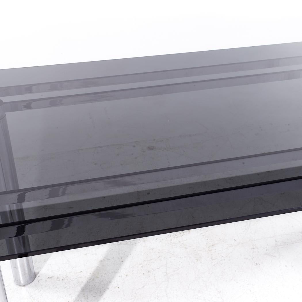 Table de salle à manger mi-siècle en verre et chrome Tobia Scarpa pour Gavina Andre Bon état - En vente à Countryside, IL