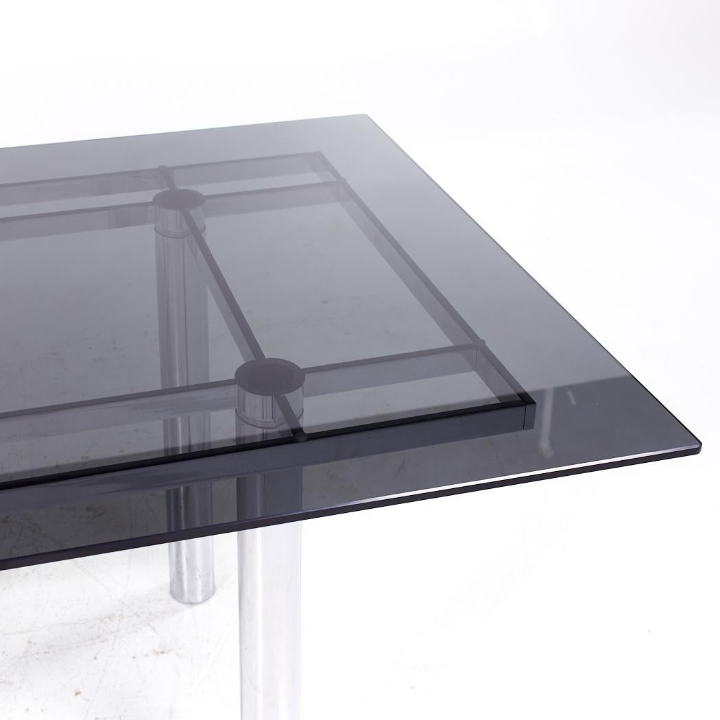 Fin du 20e siècle Table de salle à manger mi-siècle en verre et chrome Tobia Scarpa pour Gavina Andre en vente