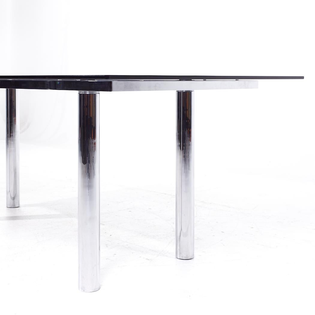 Tobia Scarpa for Gavina Andre Mid Century Glass and Chrome Dining Table For Sale 1