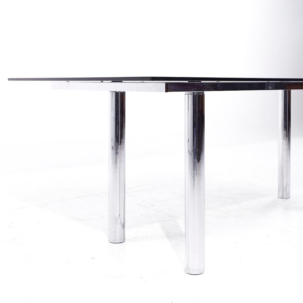 Tobia Scarpa for Gavina Andre Mid Century Glass and Chrome Dining Table For Sale 2