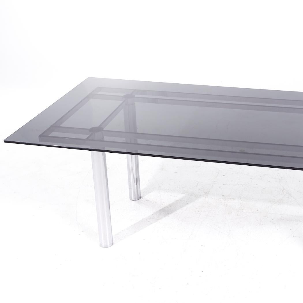 Tobia Scarpa for Gavina Andre Mid Century Glass and Chrome Dining Table For Sale 3