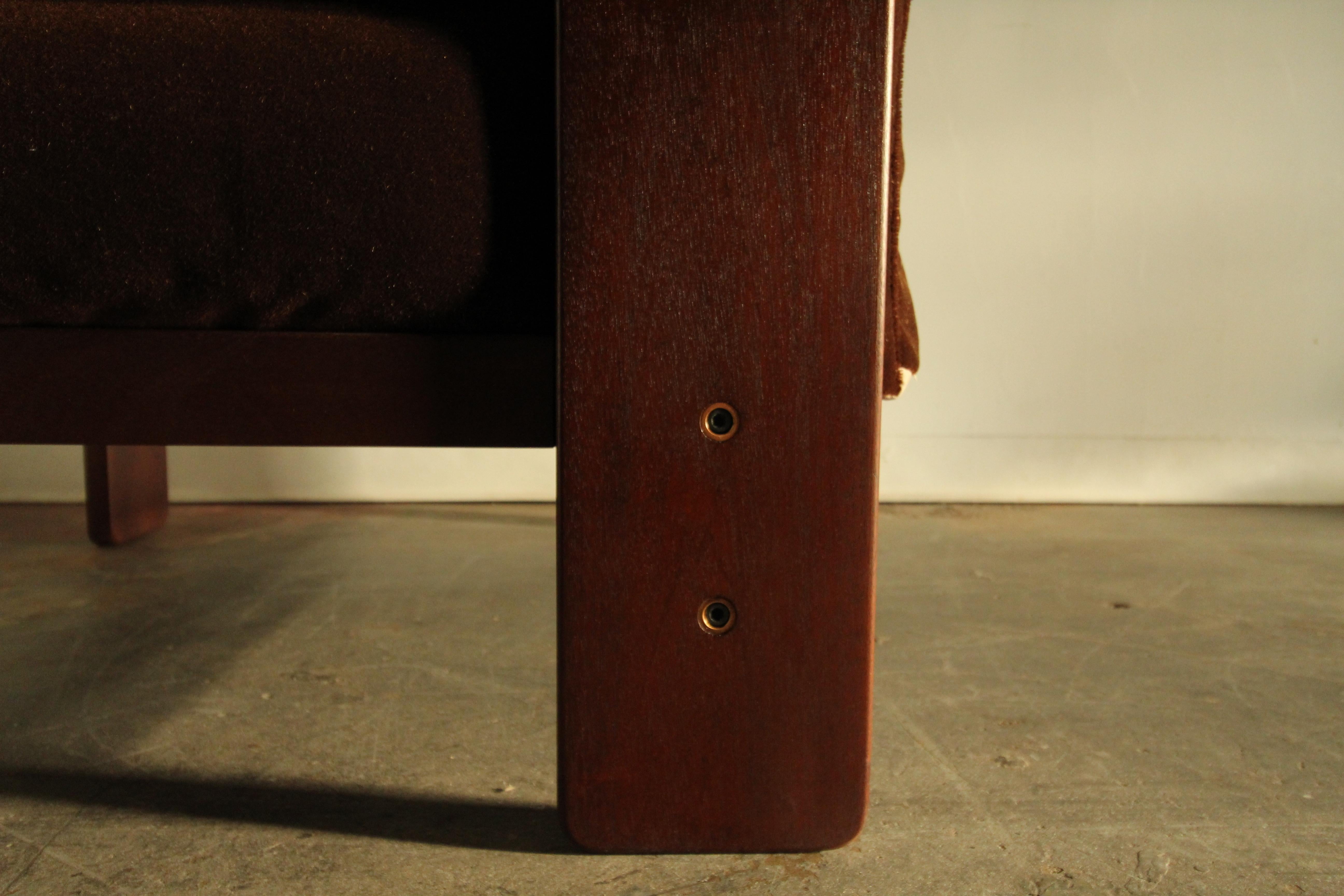 Late 20th Century Tobia Scarpa for Gavina 'Bastiano' Brown Mohair Lounge Chair, 1970s