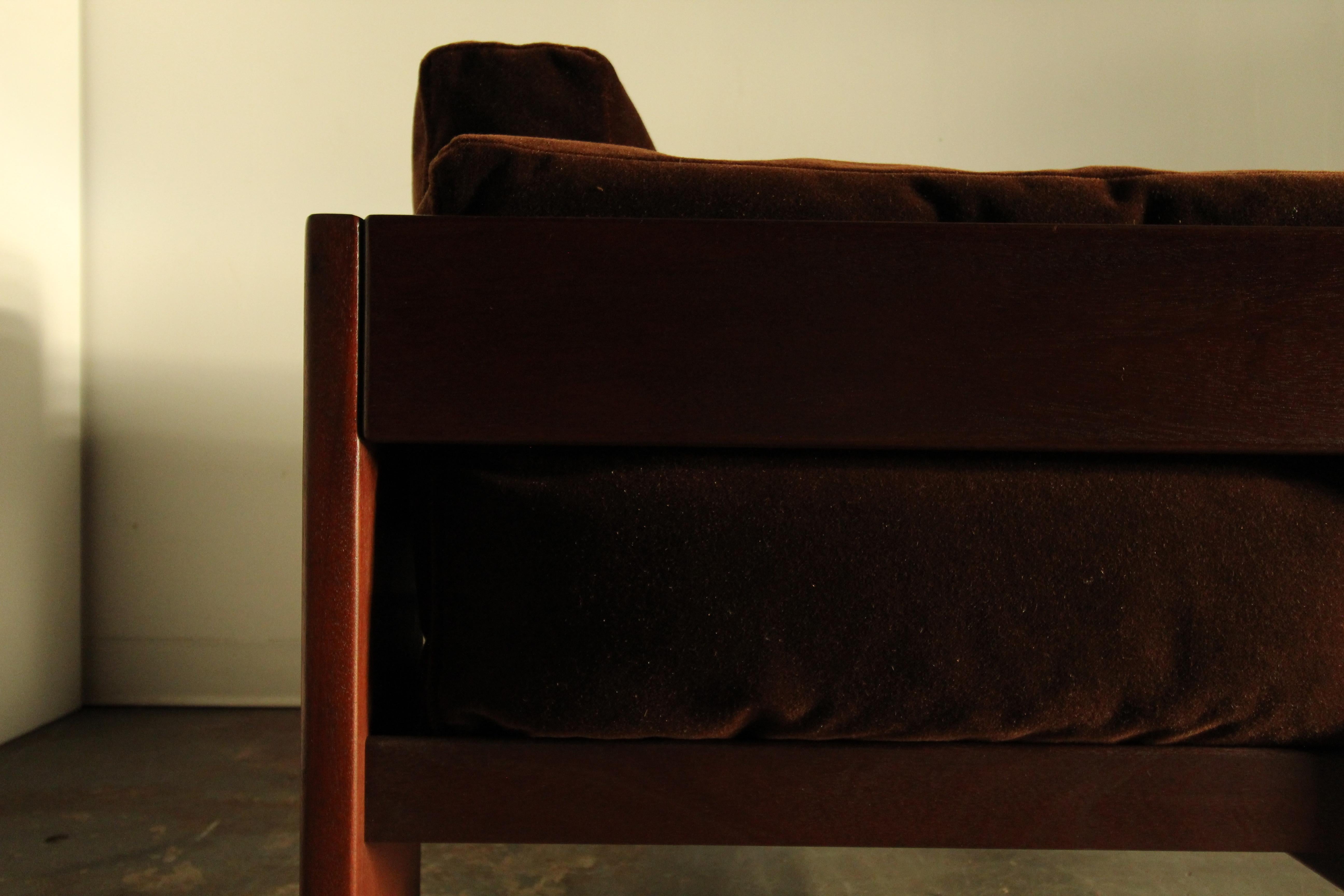 Tobia Scarpa for Gavina 'Bastiano' Brown Mohair Lounge Chair, 1970s 1