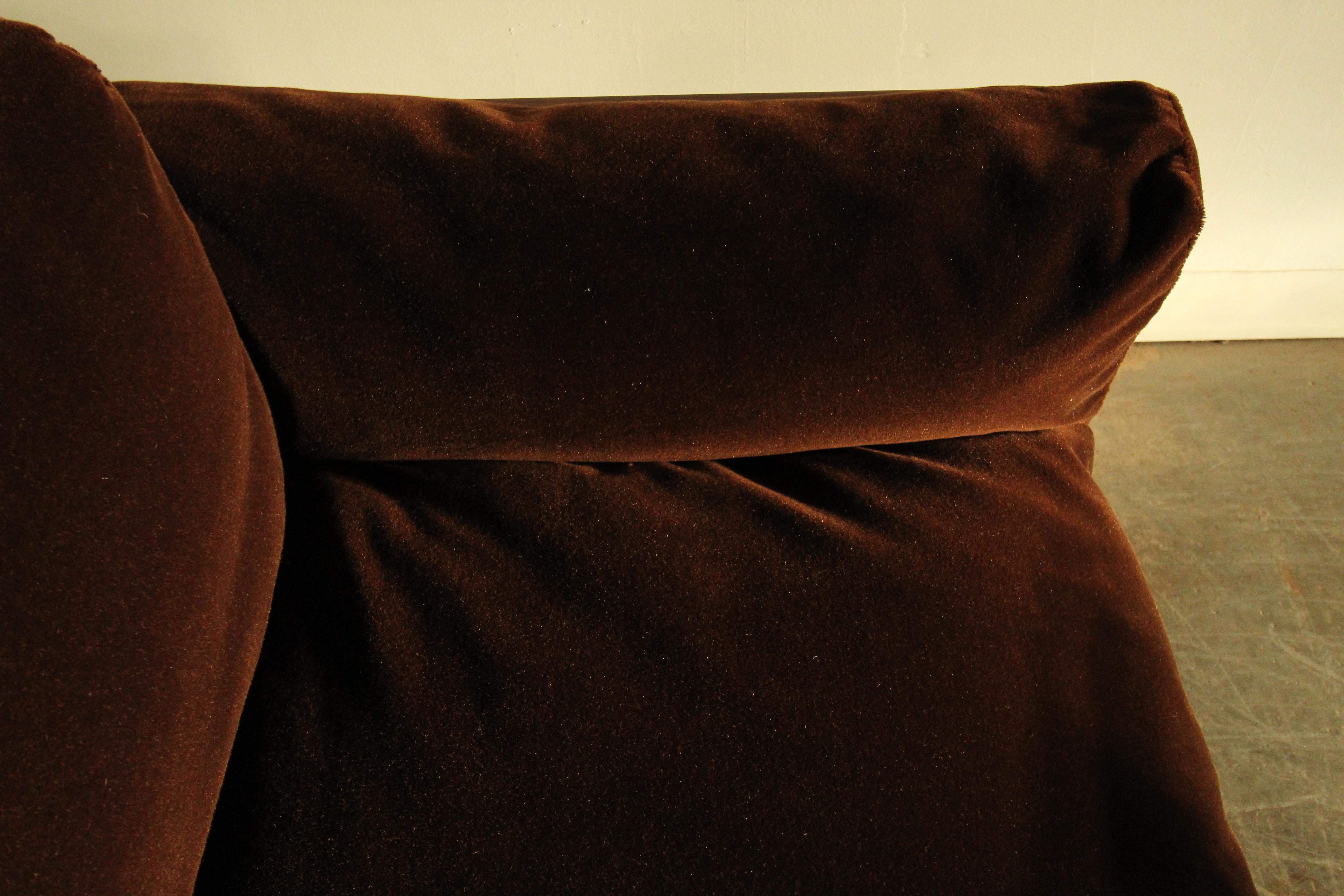 Tobia Scarpa for Gavina 'Bastiano' Brown Mohair Lounge Chair, 1970s 2