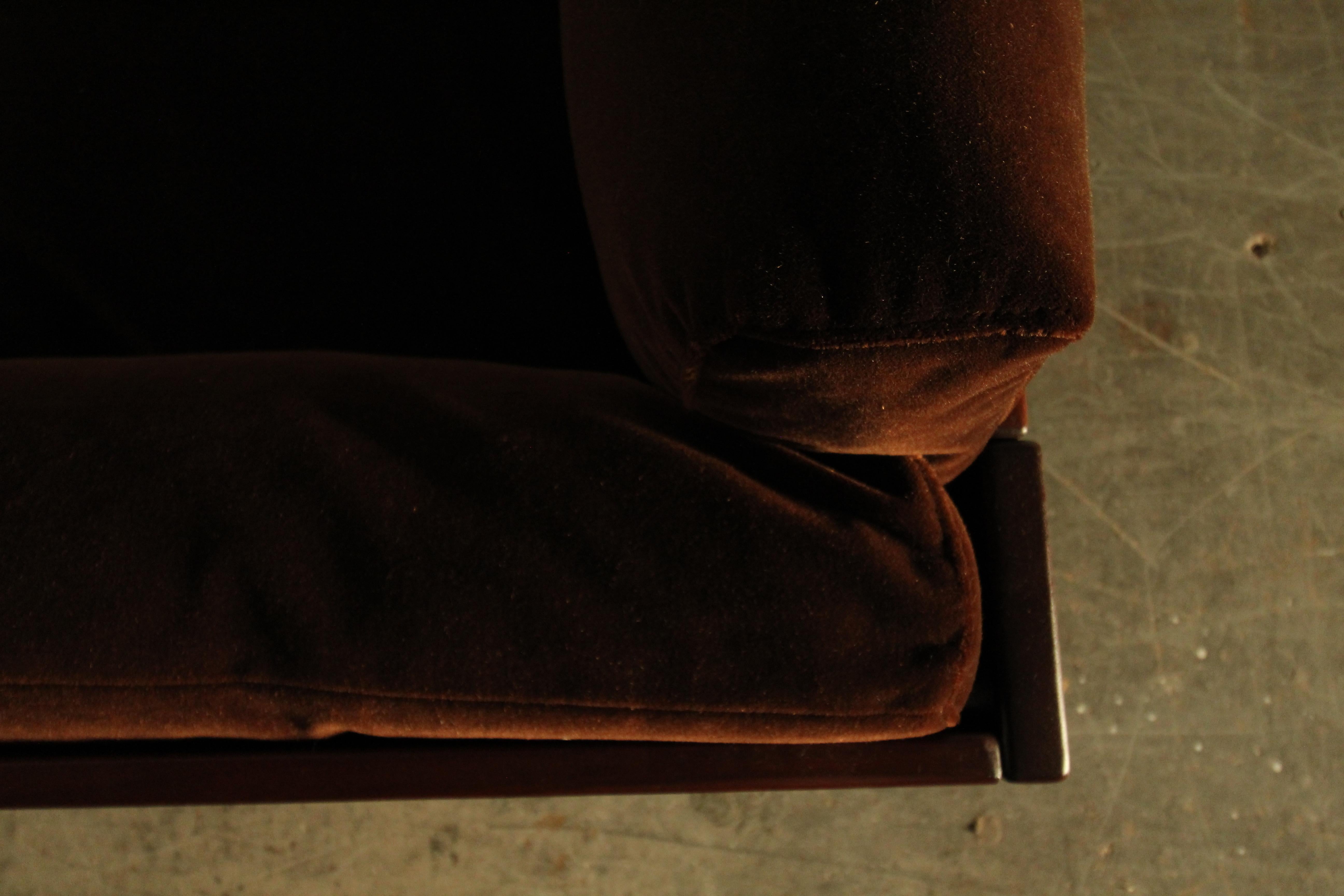 Tobia Scarpa for Gavina 'Bastiano' Brown Mohair Lounge Chair, 1970s 3