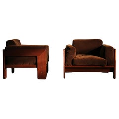 Chaises longues 'Bastiano' de Tobia Scarpa pour Gavina en mohair Brown