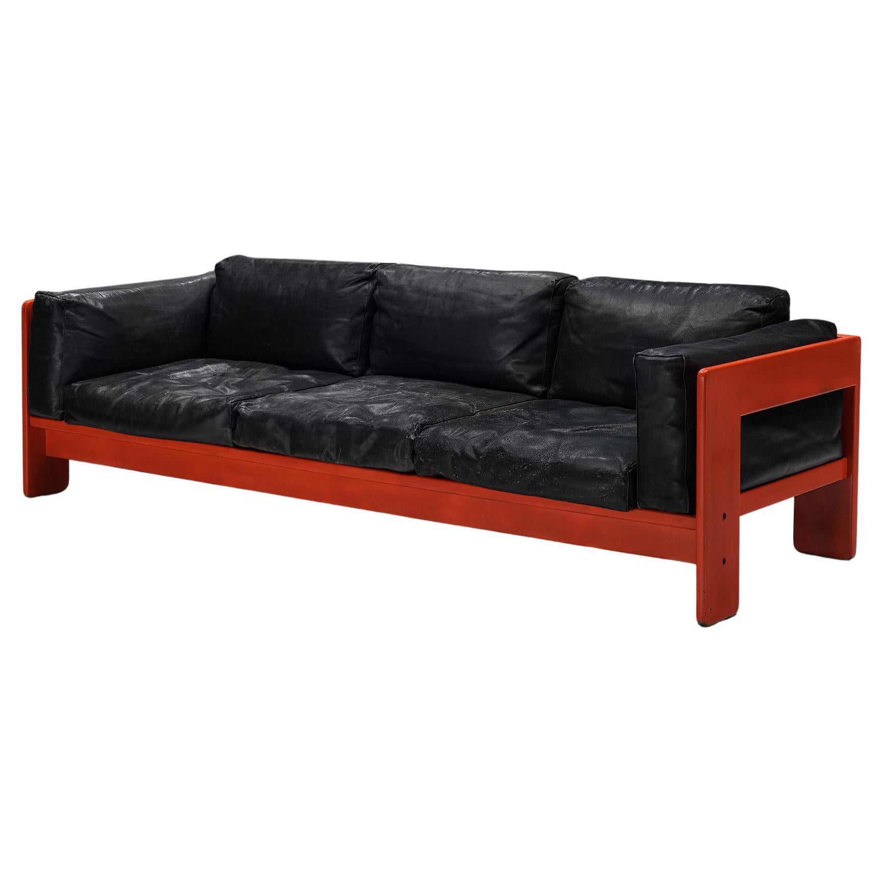 Tobia Scarpa Bastiano Black Leather Lounge Chair for Knoll at 1stDibs