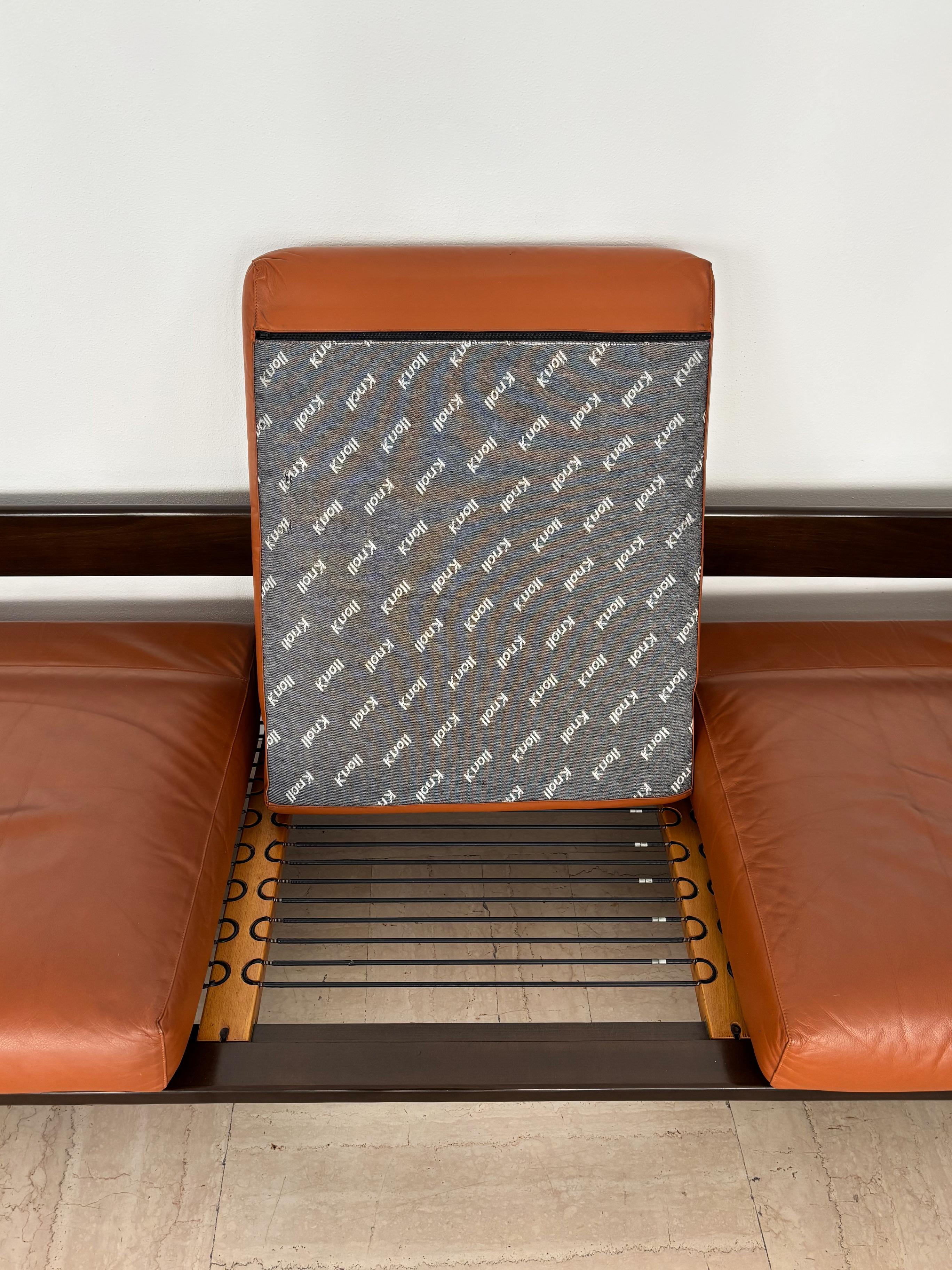 Tobia Scarpa for Knoll Midcentury Wood Leather 