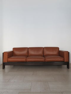 Tobia Scarpa per Knoll Divano "Bastiano" in pelle Wood del Medioevo 1960