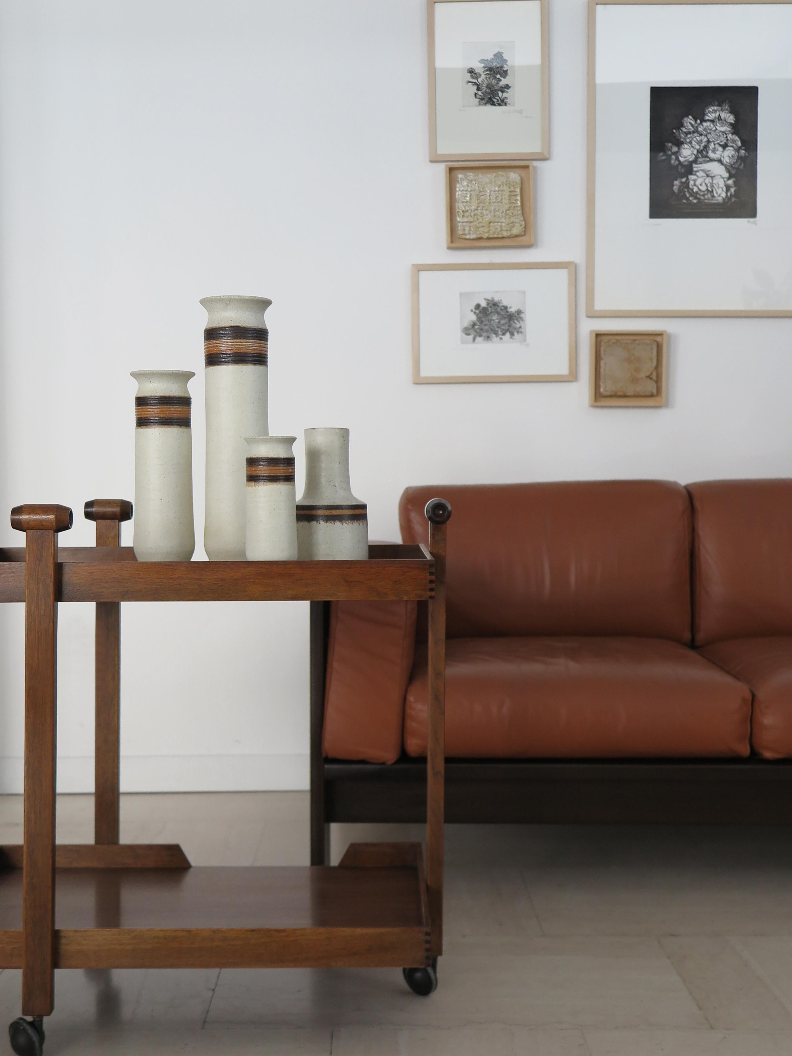 Mid-Century Modern Tobia Scarpa for Knoll Midcentury Wood Leather 