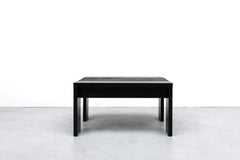 Tobia Scarpa Inspired Black Stained Oak and Stone Coffee Table