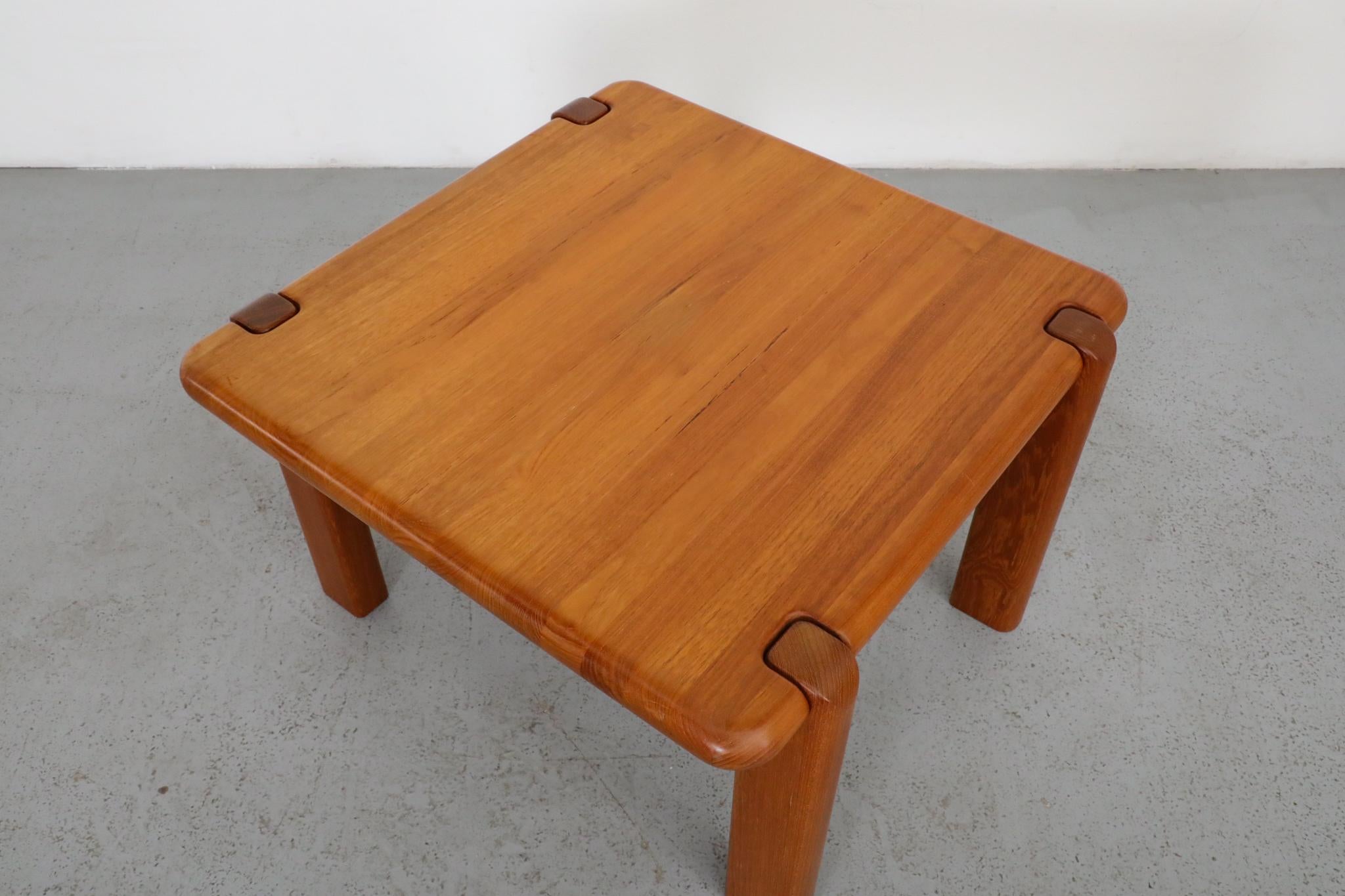Tobia Scarpa Inspired Chunky Teak Coffee or Side Table by Drylund For Sale 4