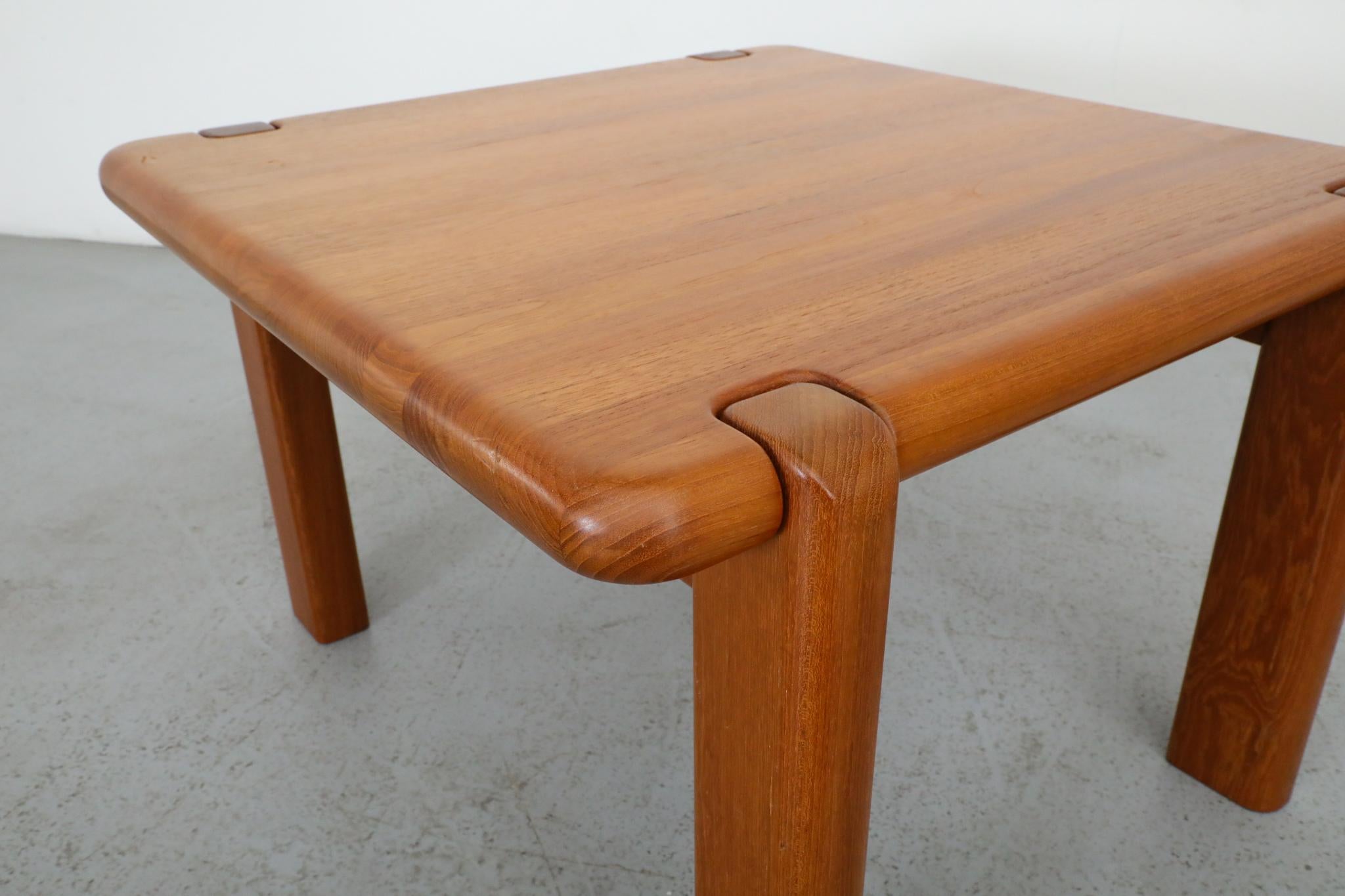 Tobia Scarpa Inspired Chunky Teak Coffee or Side Table by Drylund For Sale 5