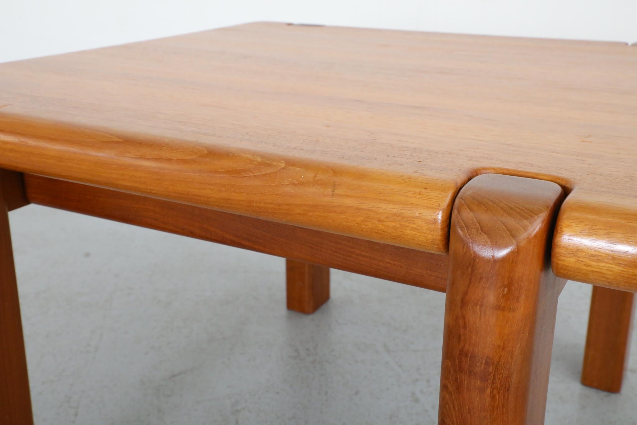 Tobia Scarpa Inspired Chunky Teak Coffee or Side Table by Drylund For Sale 10