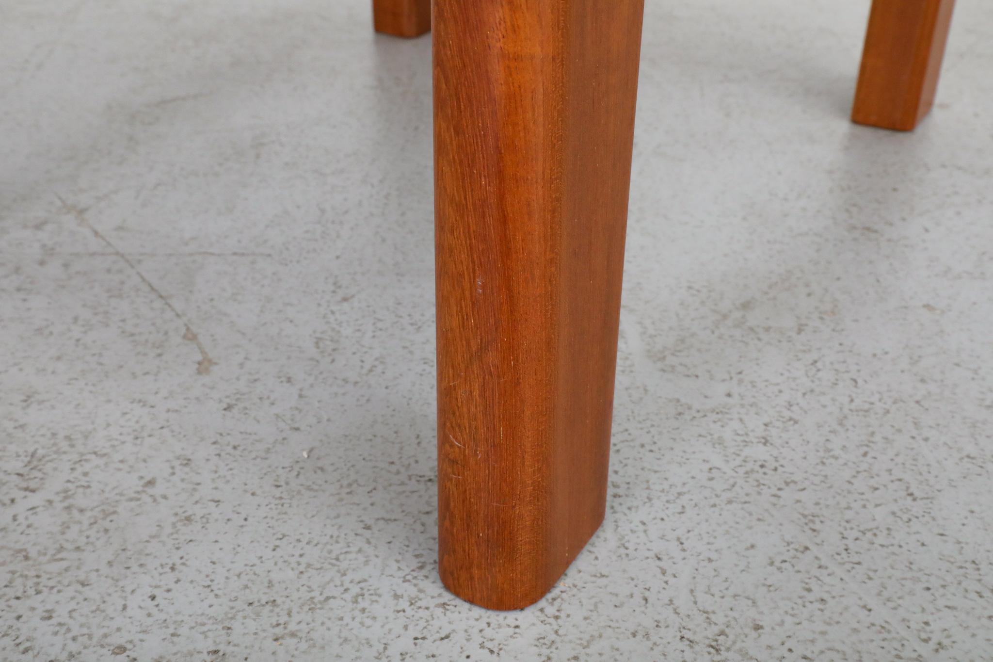 Tobia Scarpa Inspired Chunky Teak Coffee or Side Table by Drylund For Sale 11