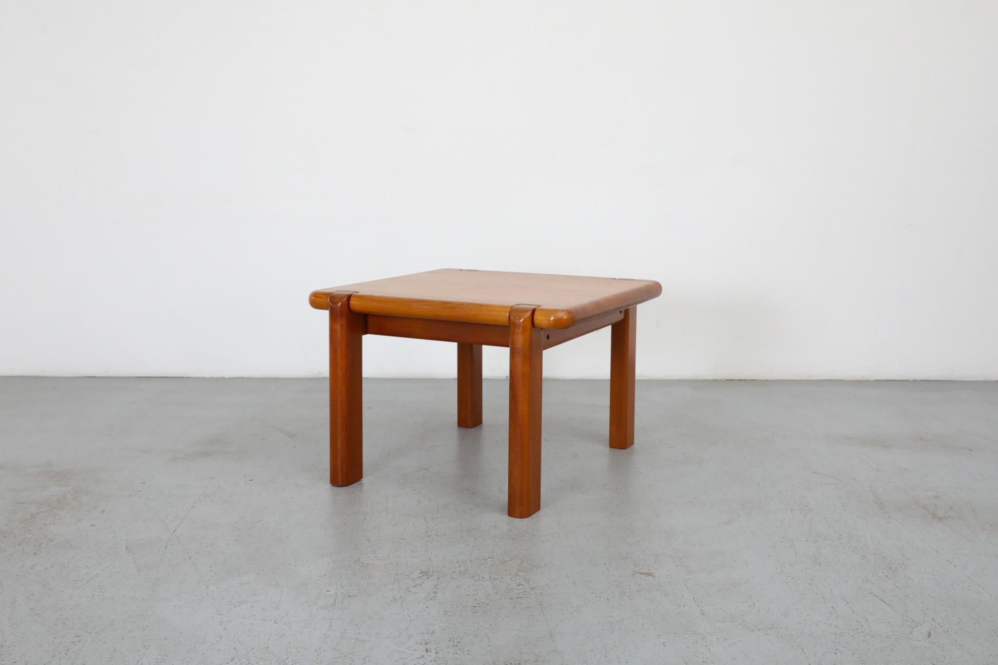 Danish Tobia Scarpa Inspired Chunky Teak Coffee or Side Table by Drylund For Sale