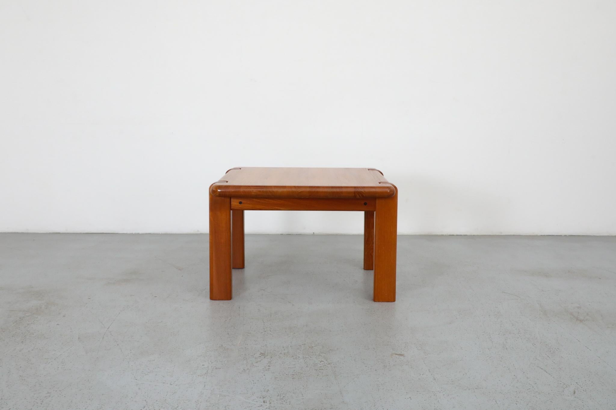 Tobia Scarpa Inspired Chunky Teak Coffee or Side Table by Drylund In Good Condition For Sale In Los Angeles, CA